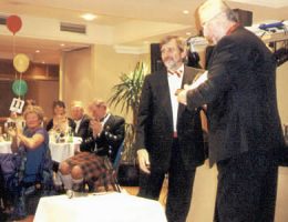 PEMC Christmas Party 1999 - Ken Gore receives the Chairman's trophy